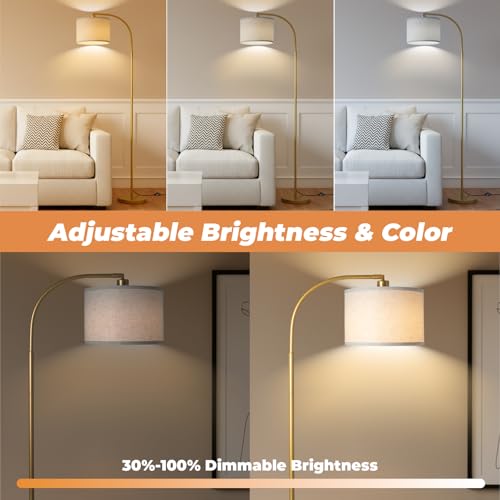 LALISU Arc Floor Lamps Modern Standing Remote Floor Lamp for Living Room - color: Gold