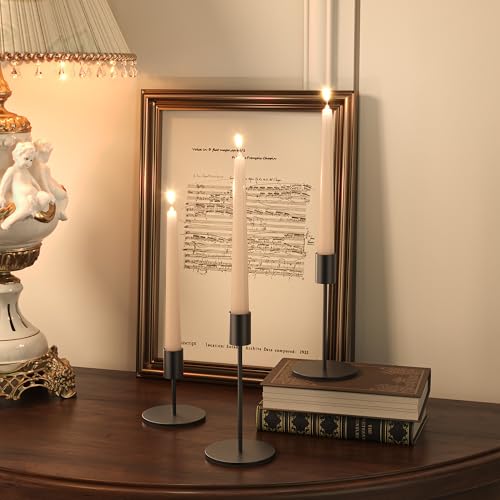 zeochyni Black Taper Candle Holder Metal Candlestick Holders Set of 6 - color: Black, size: Set of 6