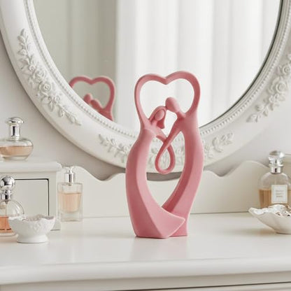 Couple Statue with Soft Flocked Finish, Pink - color: Couple01-pink