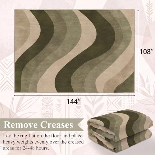 9x12 Olive Green Area Rugs, Modern Washable Rug for Living Room - color: Olive Green/Beige, size: 9' x 12' (Rectangular)