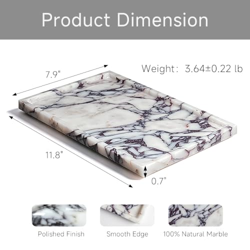Natural Marble Tray Jewelry Perfume Decorative Tray for Home Bathroom Decor