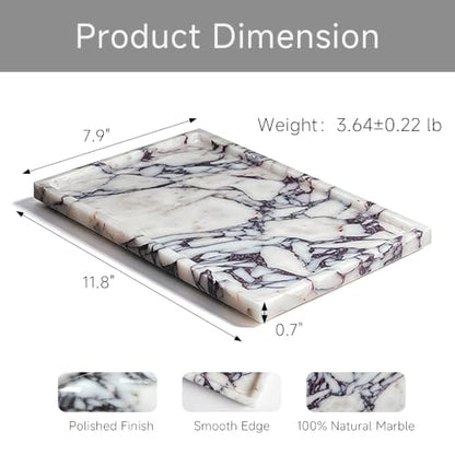 Natural Marble Tray Jewelry Perfume Decorative Tray for Home Bathroom Decor