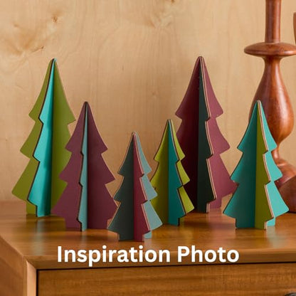 Your Heart's Content Set of 3 Wood Slotted Trees Multi-Colored Wooden Interlocking Trees, Shelf sitters, Valentine Mantel, Winter Tabletop Accent, Festive Table, Handmade (Set 3 Burgundy) - color: Set 3 Burgundy