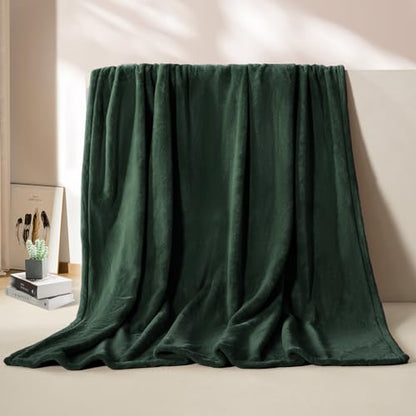 BEAUTEX Fleece Throw Blanket for Couch Sofa Bed Soft Fuzzy Plush - color: Emerald Green, size: Throw