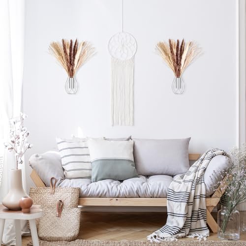 Otoolling Boho Wall Decor Set of 2, Silver, Pampas - color: Silver, style: Pampas