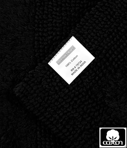 COTTON CRAFT Bath Rugs - 2 Pack Large 20x30 Soft Plush Bath Mats - Black - color: Black, size: 20x30 Inches