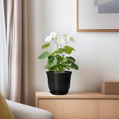 Ceramic Planter, 5.6 Inch Plant Pot, Black - color: Black, size: 6 Inch