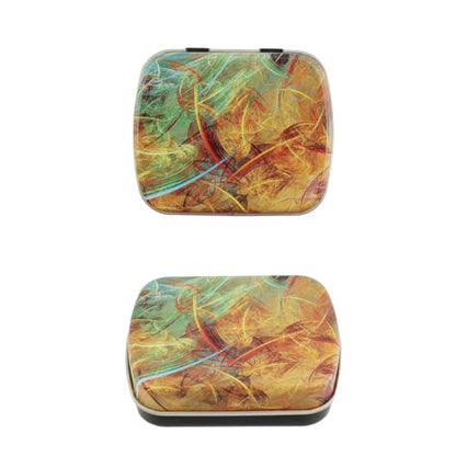 4pcs Saturn Pattern Empty Hinged Tin Box Metal Storage Box - color: Saturn