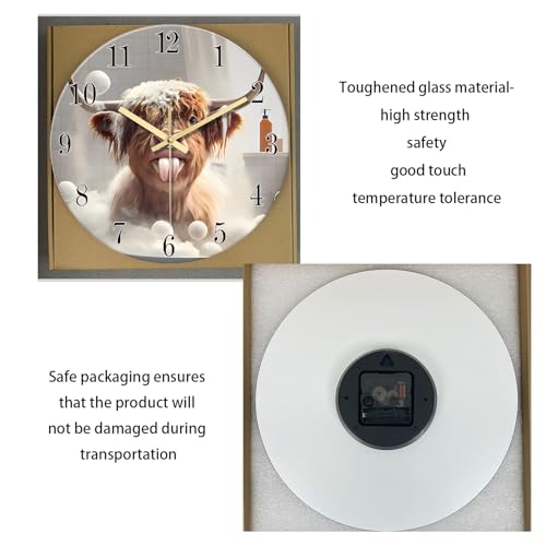 XNM Rustic Brown Glass Animal Wall Clocks Battery Operated 12 Inch - color: Brown, size: 12 Inch