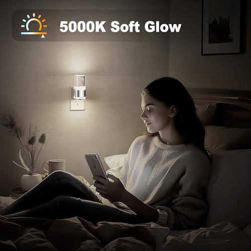 JandCase Night Light, Night Lights Plug into Wall, 2 Pack LED Nightlight - color: Silver