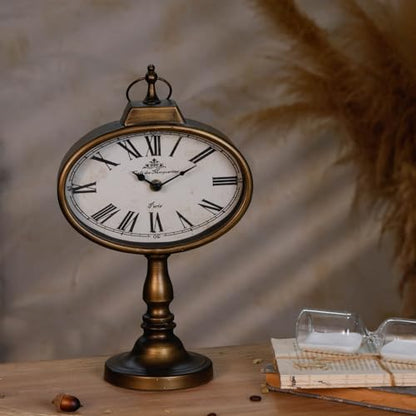 NIKKY HOME Large Mantel Clock, Antique Clocks Silent-Non-Ticking