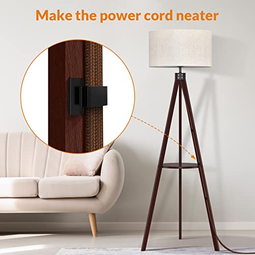 LEPOWER Shelf Floor Lamp Tripod Mid Century Modern Lamps for Living Room - color: Walnut Holder