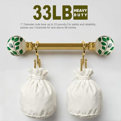 Ceramic Gold Curtain Rods 2 Pack for Windows 16 to 120 Inches - color: Ceramic Gold, size: 16"-120"|2 Pack