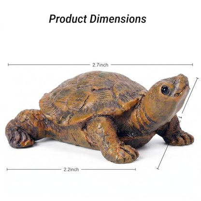 2-Pack Mini Turtle Figurines, Outdoor Resin Garden Statues