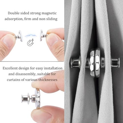 ZENGLU Magnetic Curtain Closer for Home Office Bedroom, 8Pairs Strong Magnets, No Need for Drilling, Easy to Install