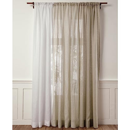 Solino Home 100% Pure Linen Sheer Curtain Natural, 52 x 144 in, 1 Panel - color: Natural, size: 52"W x 144"L (1-Panel)