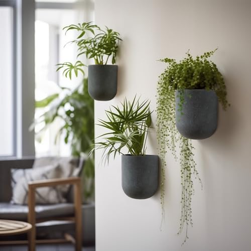 LA JOLIE MUSE Wall Planters for Indoor Plants, Hanging Flower Pots, 2 Pack - color: Gray