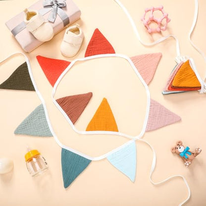 Oudain 2 Pcs Pennant Banner Flags Nursery Garland Triangle, Mixed Color - color: Mixed Color