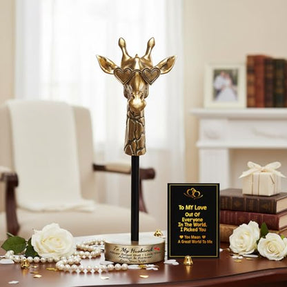 Birthdays Gift for Husband from Wife, To My Husband Exquisite Handmade Giraffe Fathers Day Decor Gift for Husband, Wedding Anniversary Present for Men, Romantic Home Decor for Man, Hubby, Spouse - style: To My Husband