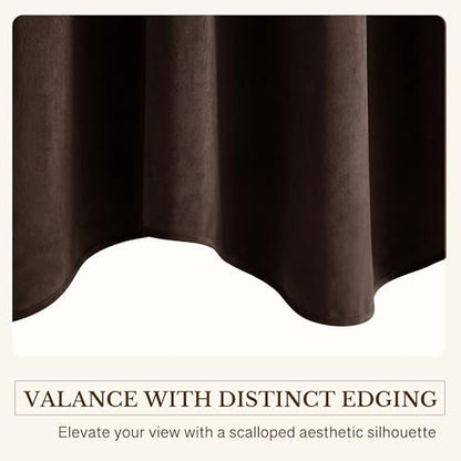 StangH Brown Valance for Windows 52x18 Inch, 1 Panel - color: Brown, size: 52"W x 18"L (Pack of 1)