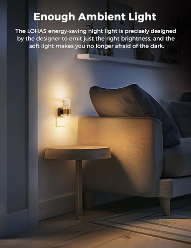 L LOHAS LED Night Light, Dimmable Night Lights Plug into Wall - color: Gold Ring-3000K, size: 2 Pack