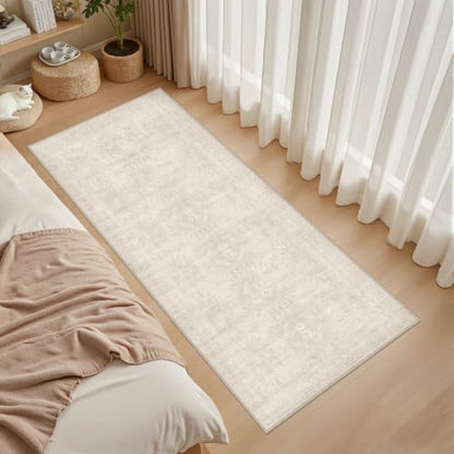 2x6 Hallway Washable Runner Rug: Neutral Kitchen Carpet Beige - color: Beige, size: 2' x 6' (Runner)