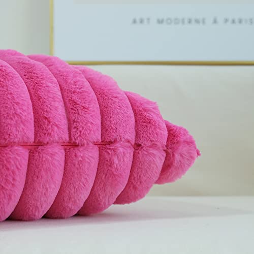JOJUSIS Faux Fur Plush Throw Pillow Covers, Hot Pink, 18 x 18-Inch - color: Hot Pink, size: 18" x 18" (Pack of 2)