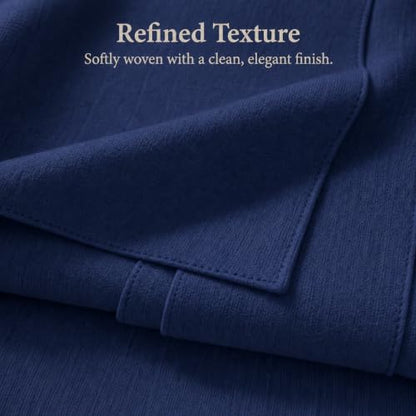 Solid Bed Runner Set,2 Pillow Covers,Navy,70.9x19.7in - color: Navy, size: Twin/Twin XL