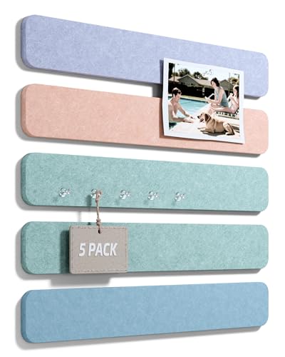 Fluxynara 13" x 2" Felt Wall Panels, Coastal Haze - color: Coastal Haze, size: 5-pack