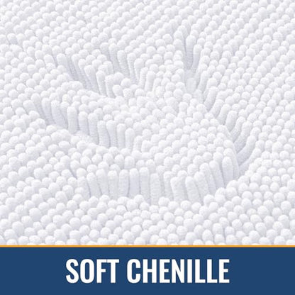 Arotive Bathroom Rugs 30x20, Soft Absorbent Shaggy Chenille Bath Rugs - color: White, size: 30" X 20"