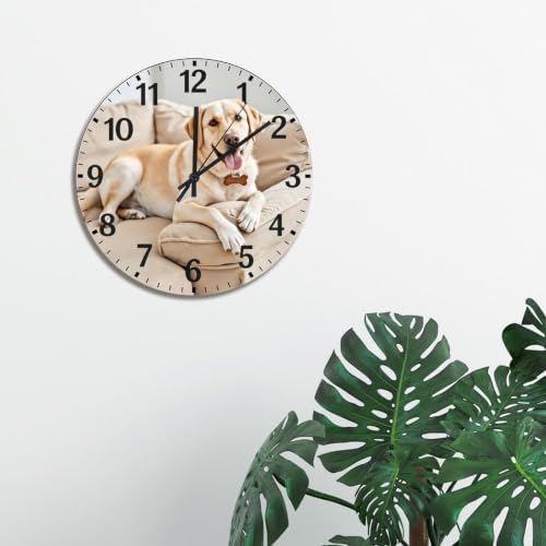 Labrador Retriever Wall Clock Yellow Lab Dog Wooden Wall Clock - color: Style-5, size: 15 inch