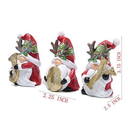 Hodao 3PCS Christmas Gnomes, Handmade Scandinavian Tomte Elf Decor - color: Red-gold