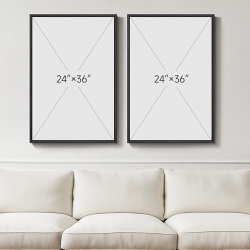 Large Framed Neutral Abstract Wall Art for Living Room Set of 2, 24x36 In - color: Minimalism, size: 24" W x 36" H x 2Pcs