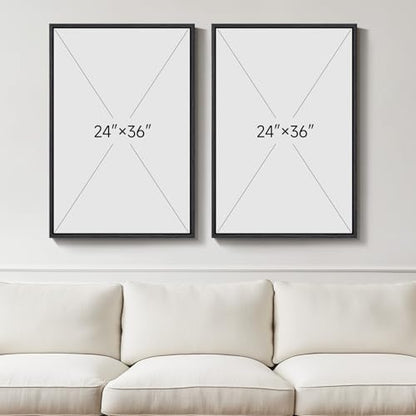 Large Framed Neutral Abstract Wall Art for Living Room Set of 2, 24x36 In - color: Minimalism, size: 24" W x 36" H x 2Pcs
