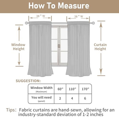 LAMIT 54 inches Long Semi Sheer Linen Curtains 2 Panels, Cream Ivory - color: Natural, size: 38"W x 54"L (Pack of 2)