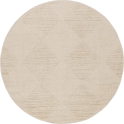 nuLOOM Kerry Beige Geometric Power Loomed Area Rug, 6' Round - color: Kerry Beige, size: 6' (Round)