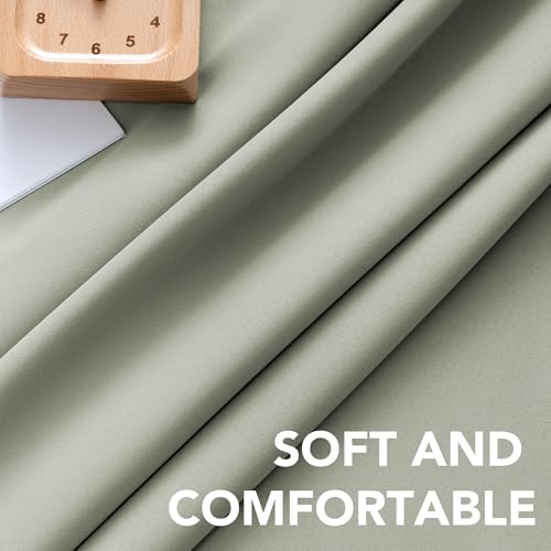 H.VERSAILTEX Blackout Curtains Thermal Insulated Window Treatment Panels Room Darkening Blackout Drapes for Living Room Back Tab/Rod Pocket Bedroom Draperies, 52 x 84 Inch, Light Sage, 2 Panels - color: Light Sage, size: 52"W x 84"L (Pack of 2)