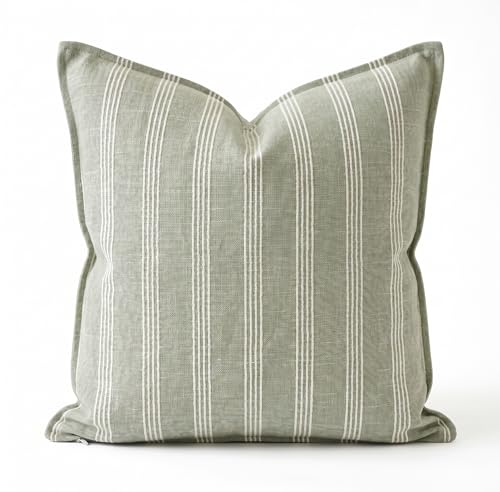 SanVia Designer Cotton Throw Pillow Covers 20x20 for Nooks, Beds & Sofas - color: Sage Green, size: 20" x 20" (Pack of 1)
