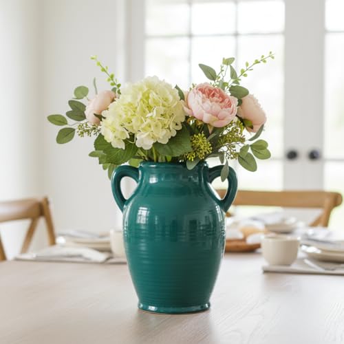 Sunddo Ceramic Vase for Pampas Grass, Green - color: Dark Green - 8, size: 8 Inch
