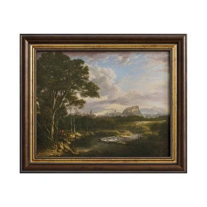 Small Framed Landscape Canvas Wall Art – Rustic Countryside River Scene - color: 07, size: 12"L x 10"W