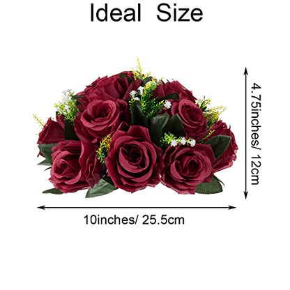 Flower Centerpieces for Wedding Tables: Burgundy, 2 Packs - color: Burgundy