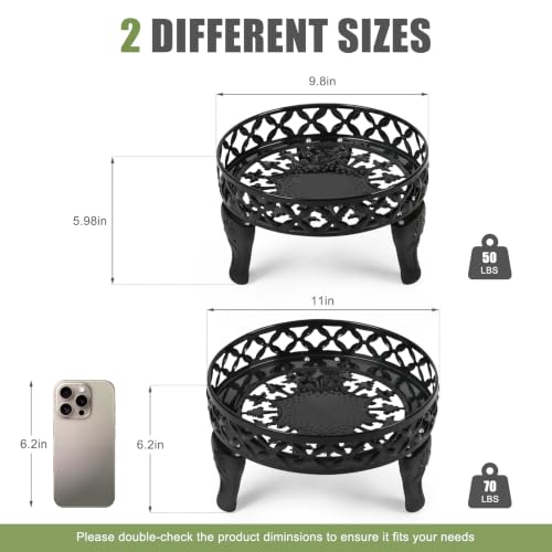 Round Plant Stand Indoor Outdoor, 2 Pack Metal Flower Pot Stand