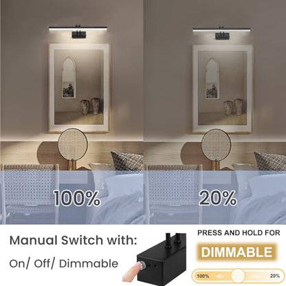 Wireless Wall Picture Light Rechargeable, 16", Black - color: Painted Black, size: 16 inches