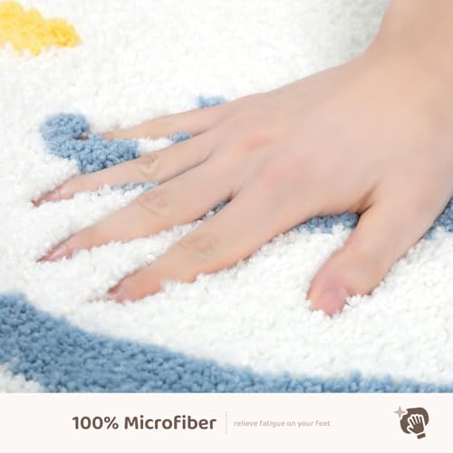 Molesun Cloud Bath Mat 16x24, Soft Absorbent Microfiber Bath Rugs - color: Cloud, size: 16" x 24"