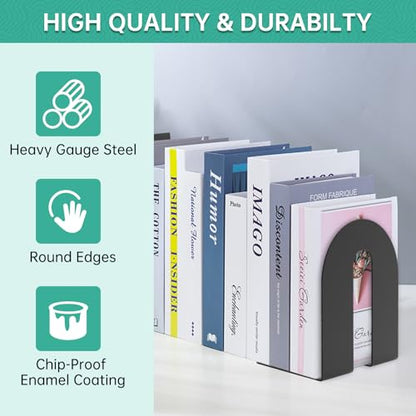 Heavy Duty 10" Bookends, 1 Pair Black Bookend for Office, Home,Bookshelves - size: 2Pcs