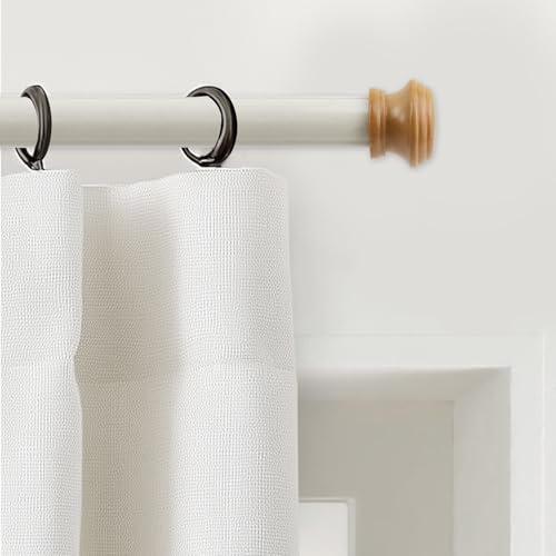 Antrader Finials for Curtain Rods,Wood Curtain Rod Finial,Wood Color,2Pcs - color: Wood color