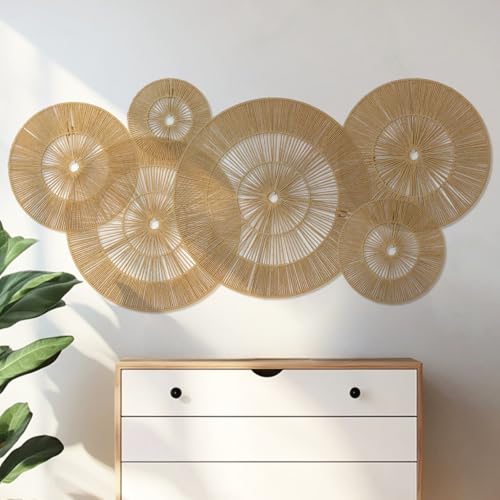 SOONOW Boho Wall Baskets Decor, 6 Pack (17", 15", 13", 11", 9", 7") - size: Large