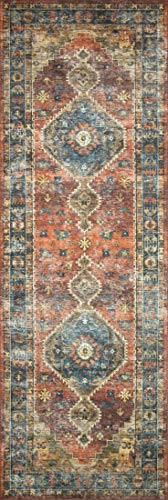Loloi Skye Terracotta/Sky 2'-3" x 3'-9" Accent Rug - color: Terracotta / Sky, size: 2'3" x 3'9" (Rectangular)