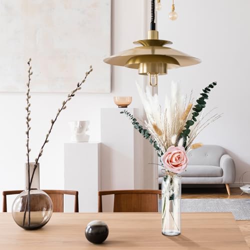 Qinyoung 10 Set Dried Pampas Grass Table Centerpiece for Wedding, Pink - color: Pink