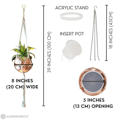 SCANDINORDICA Disco Ball Planter, Value Package, 8-inch Rose Gold - size: 8" Rose Gold